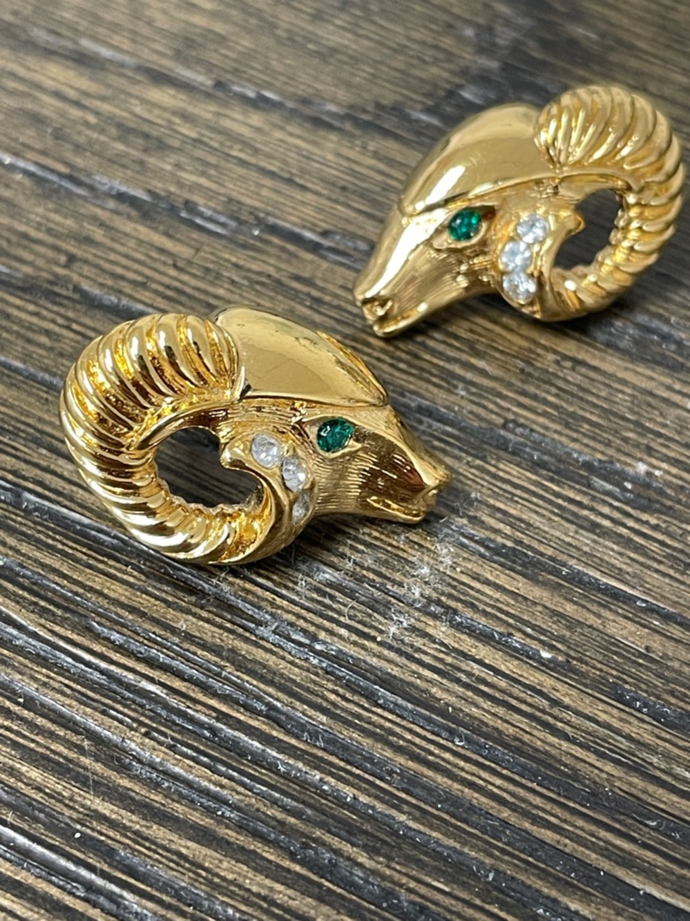 KJL Kenneth Jay Lane for Avon Ram Head design from the 1980s